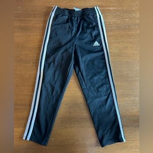 Adidas Kids Black Joggers with White Stripes